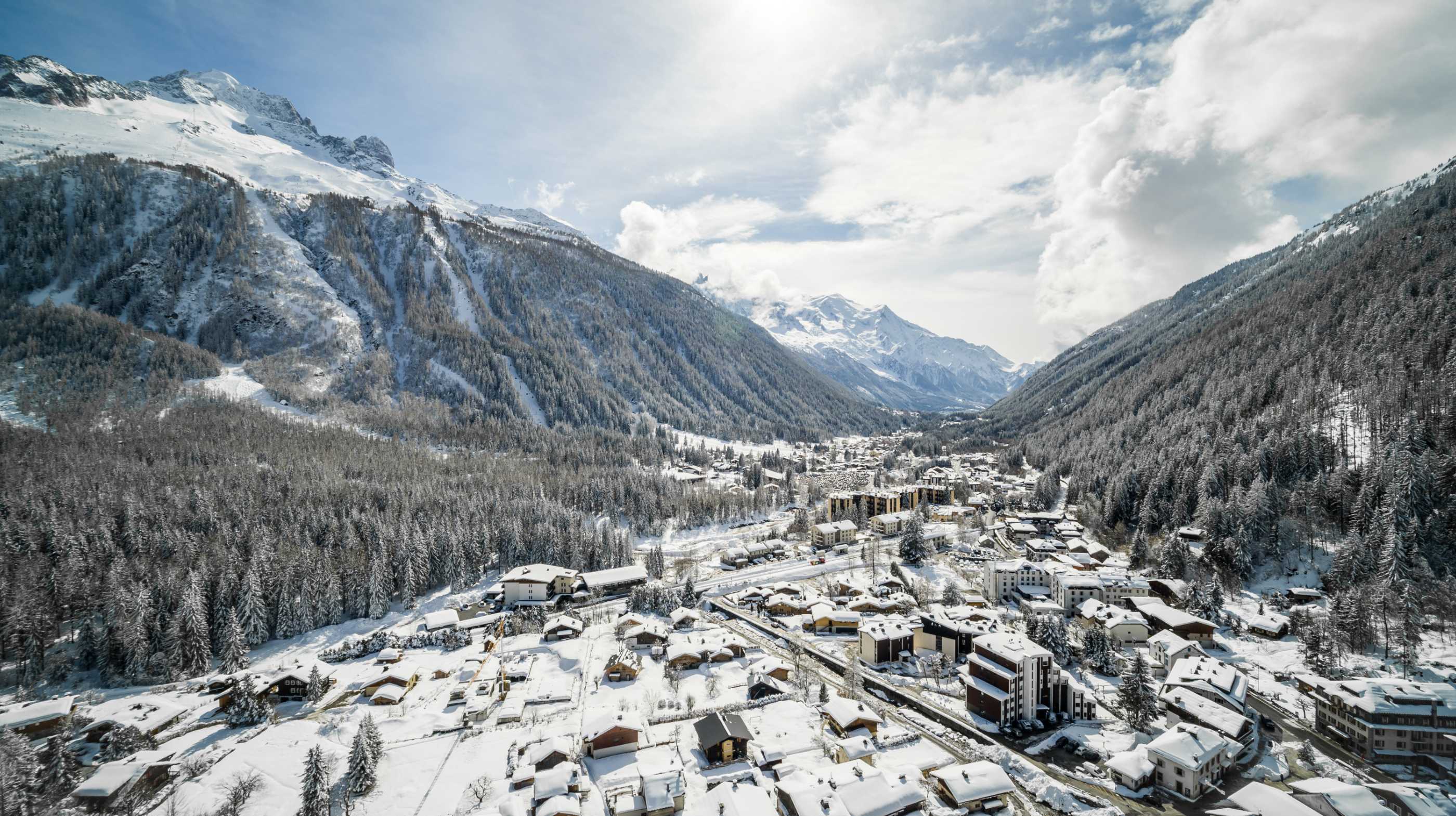 Aerial view of Grands Montets and Argentiere