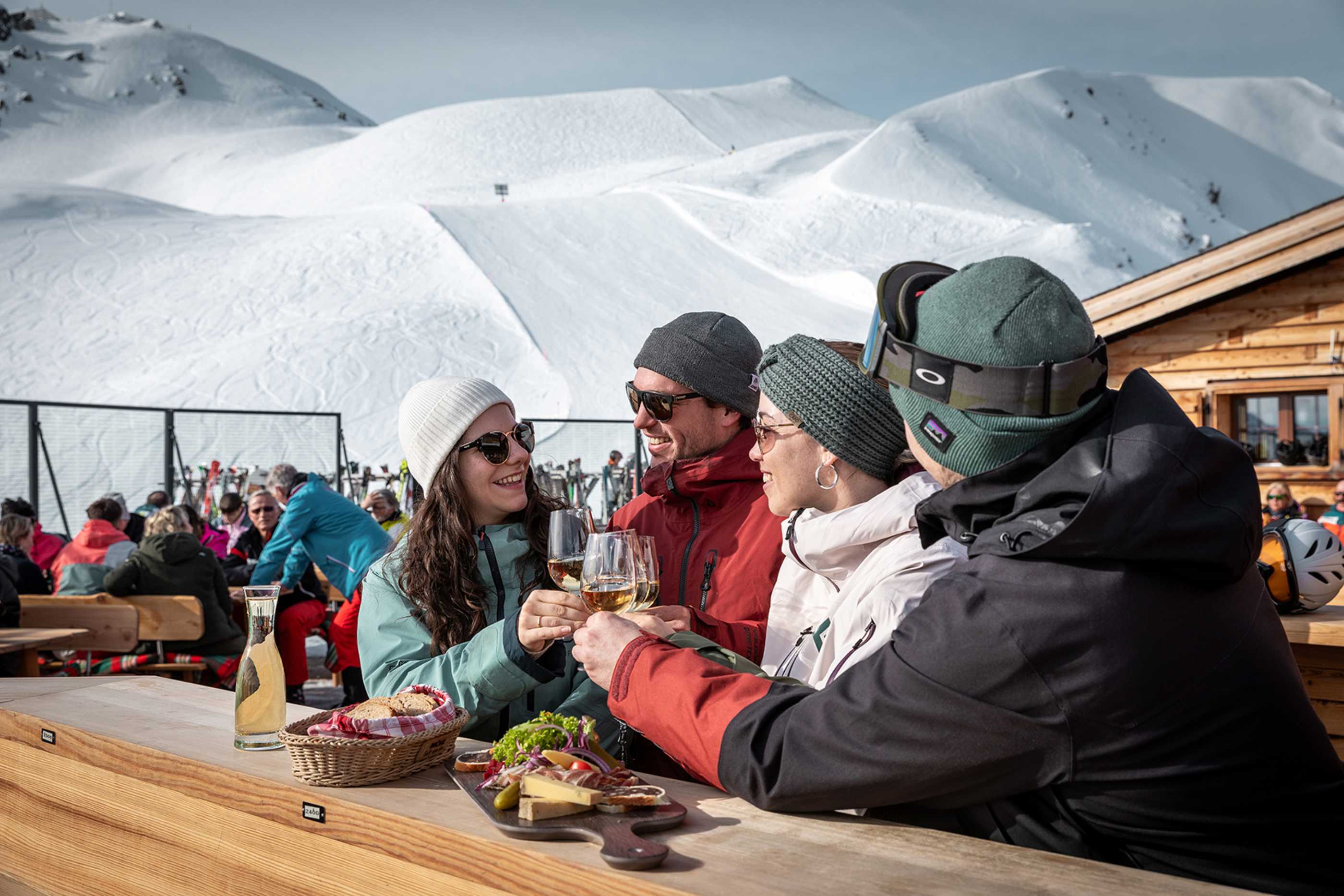 Arosa ski resort - lunch drinks