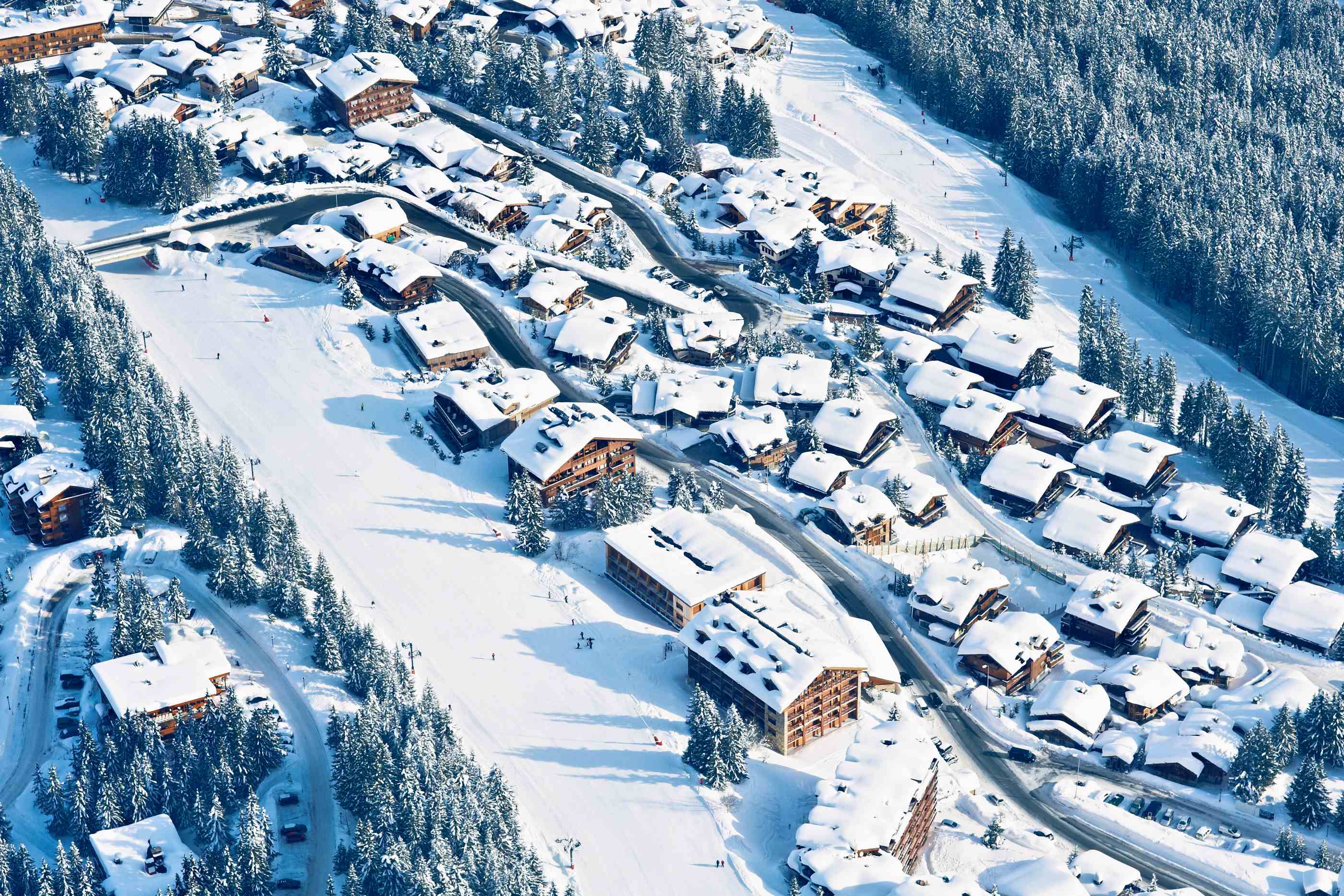 Courchevel ski resort from above