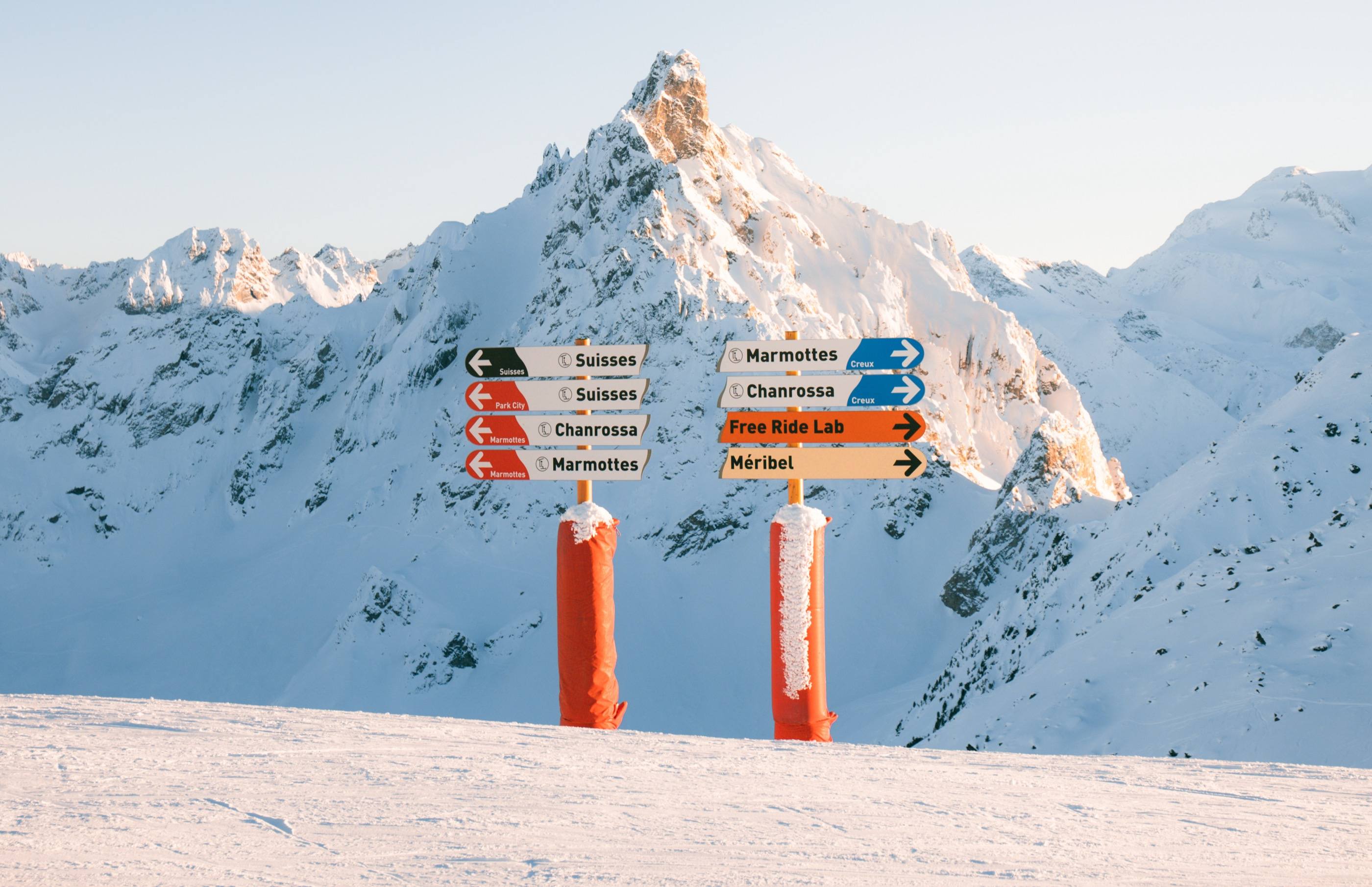 Courchevel skiing signs