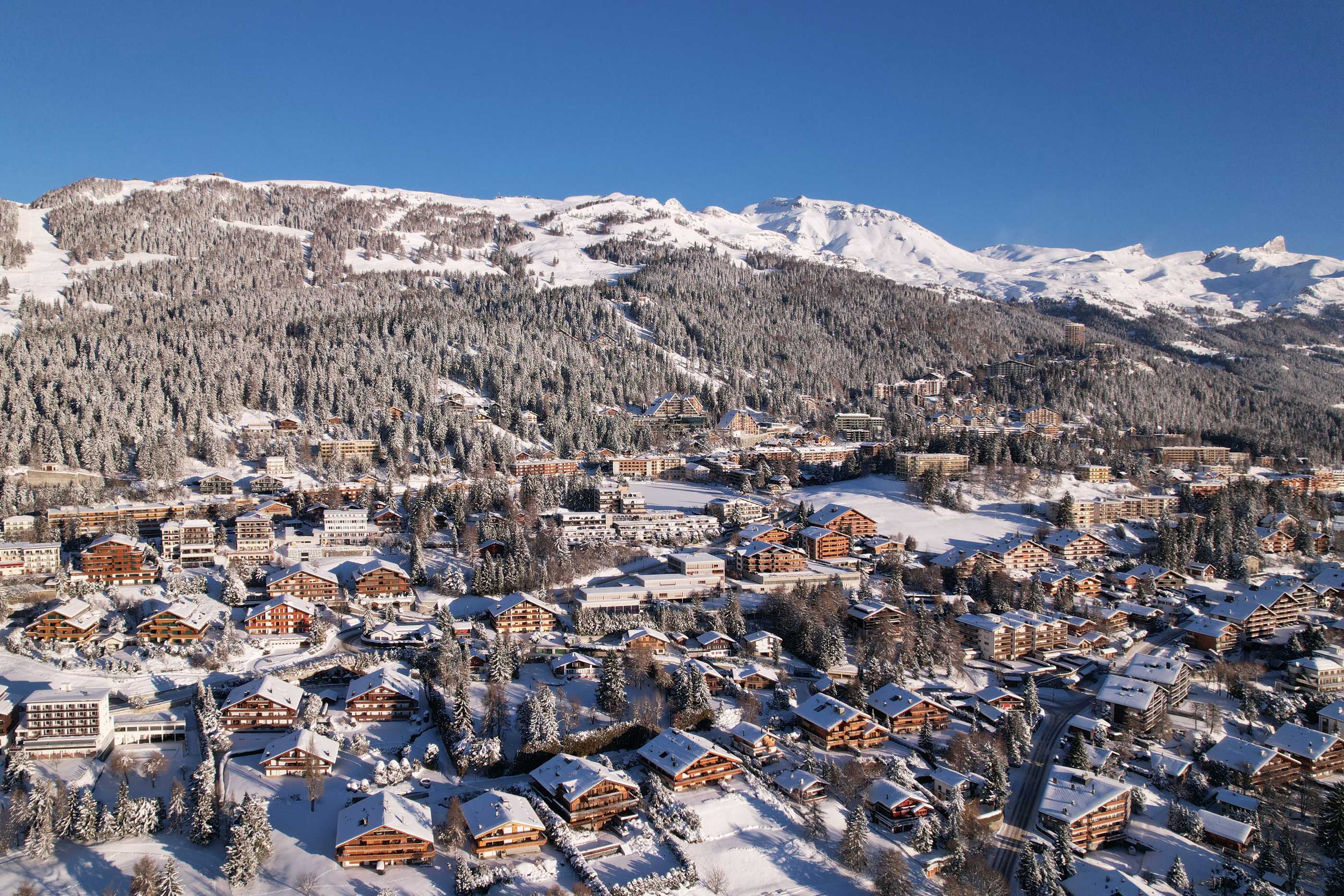 Crans Montana Ski Resort - aerial view