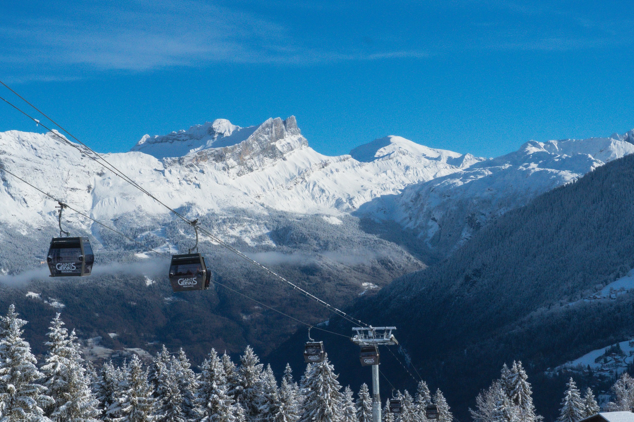 Saint Gervais skiing - gondola