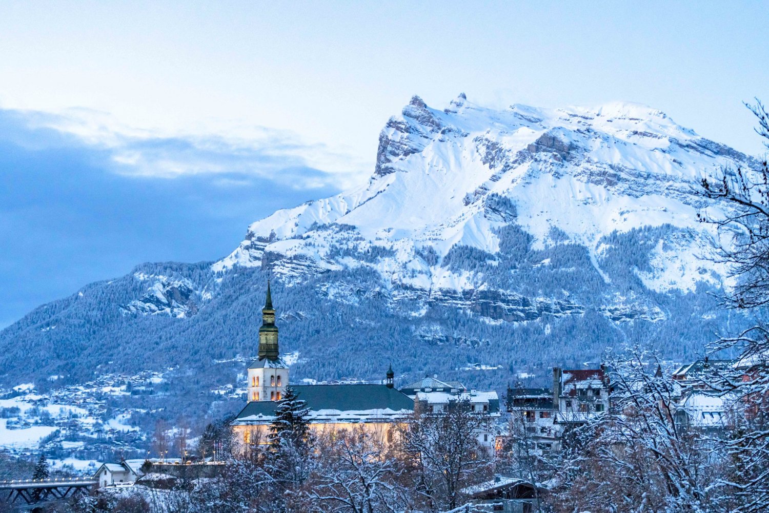 Saint Gervais skiing - town view