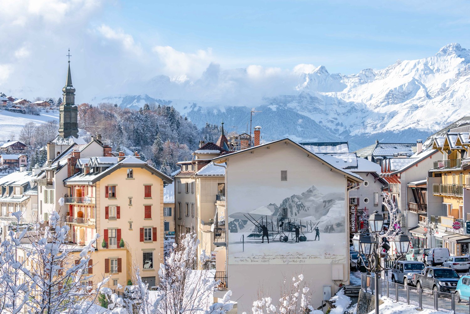 Saint Gervais skiing - town view