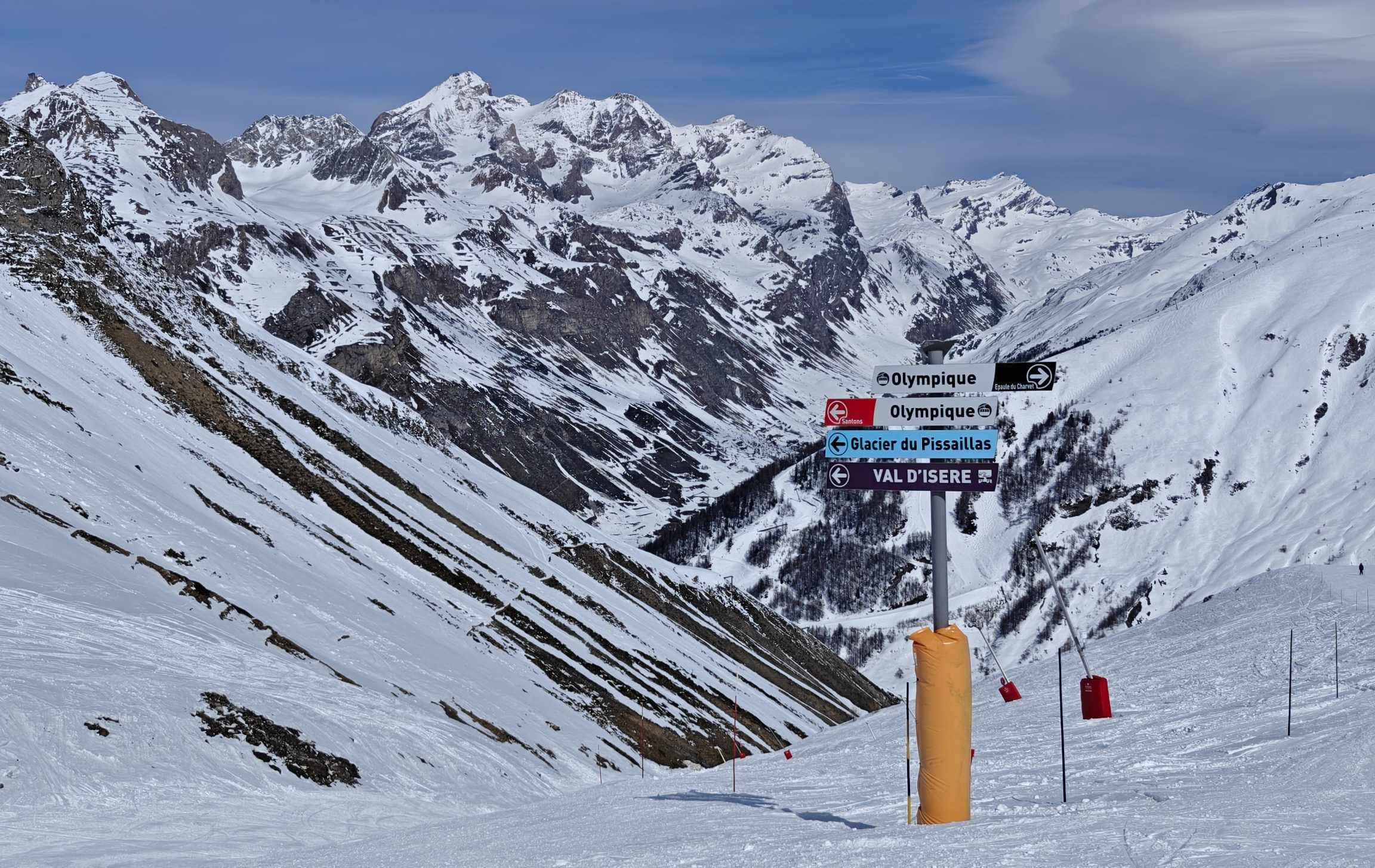 The top of the Santons run in Val d'Isere