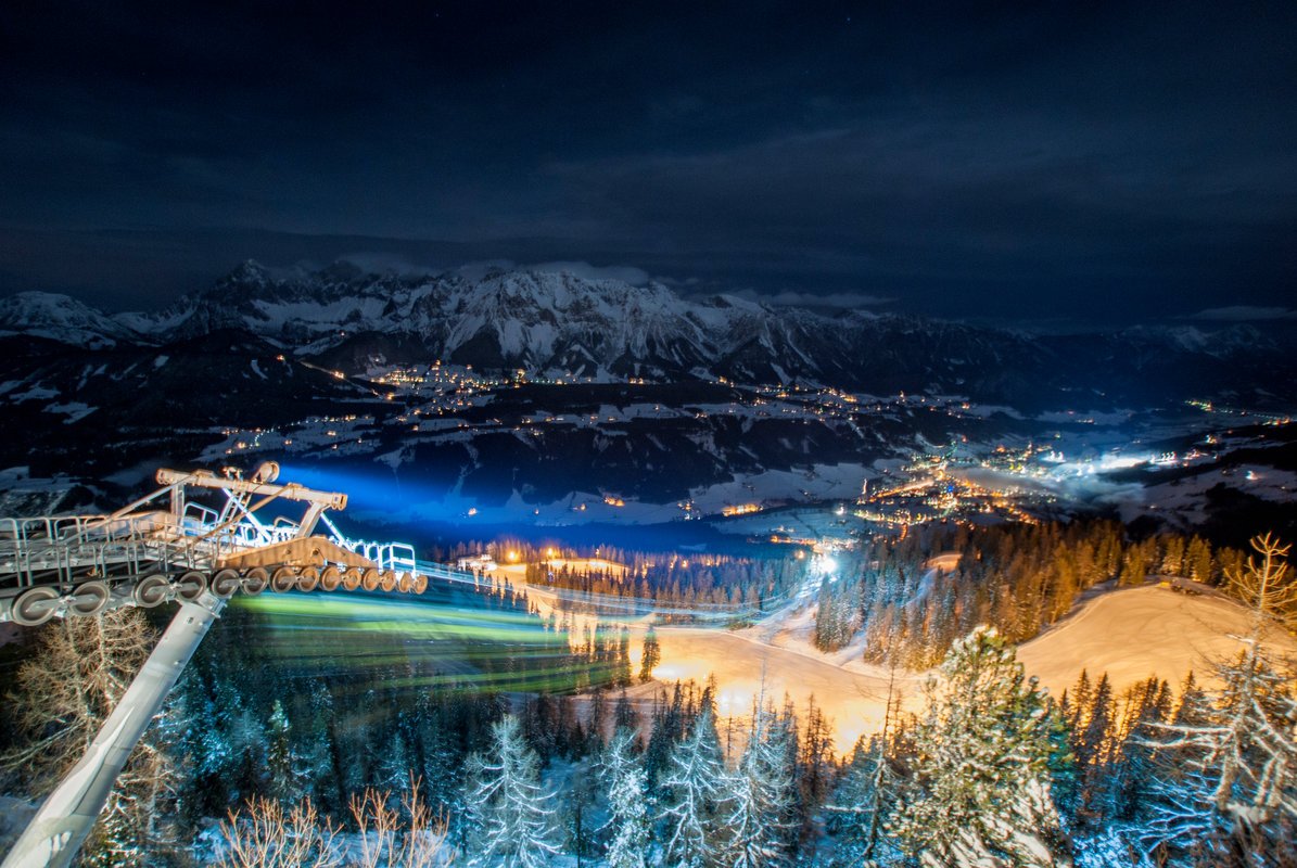 Night Skiing in Schladming, Austria