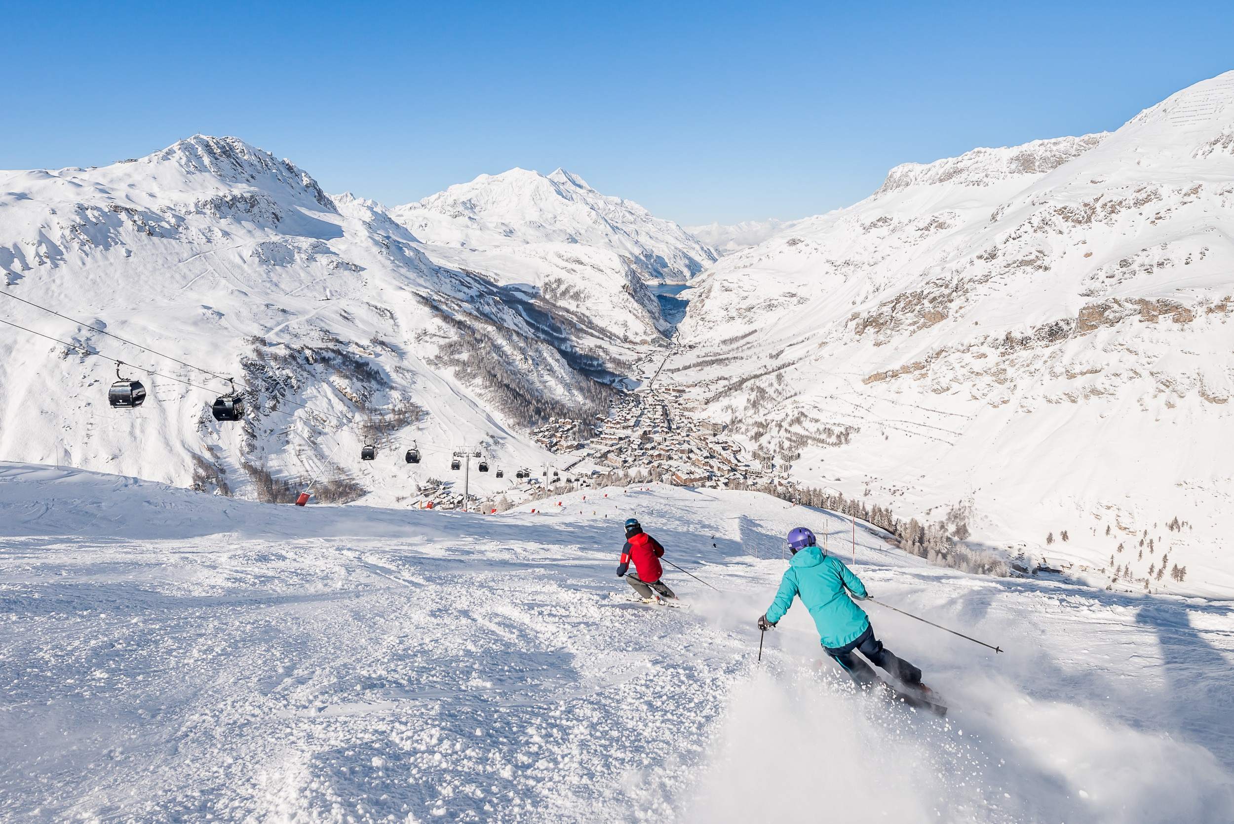 Skiing above Val d'Isere