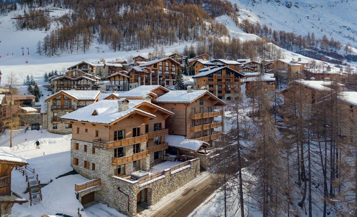 Val d'Isere chalets from above