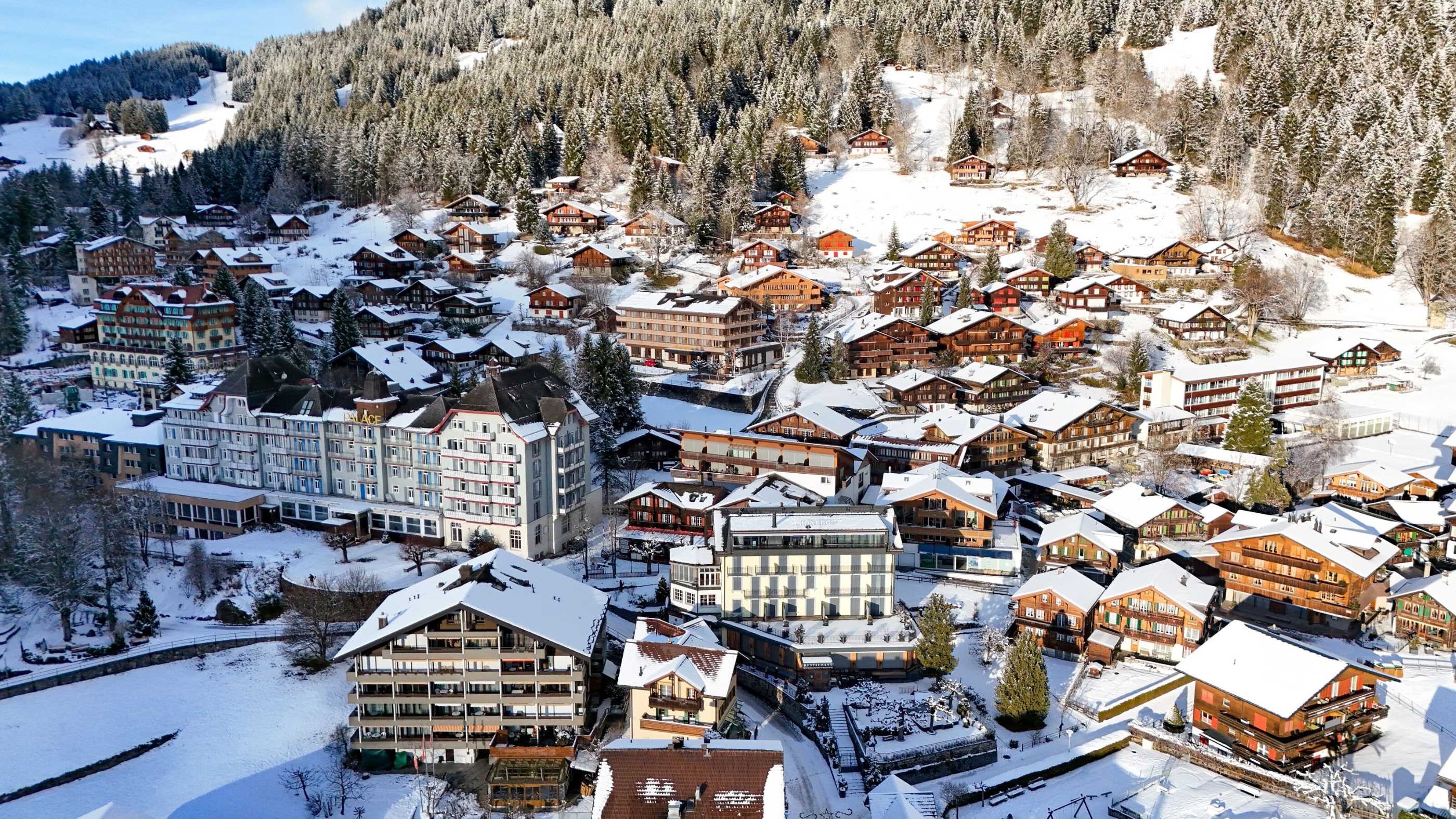 Wengen ski resort in winter
