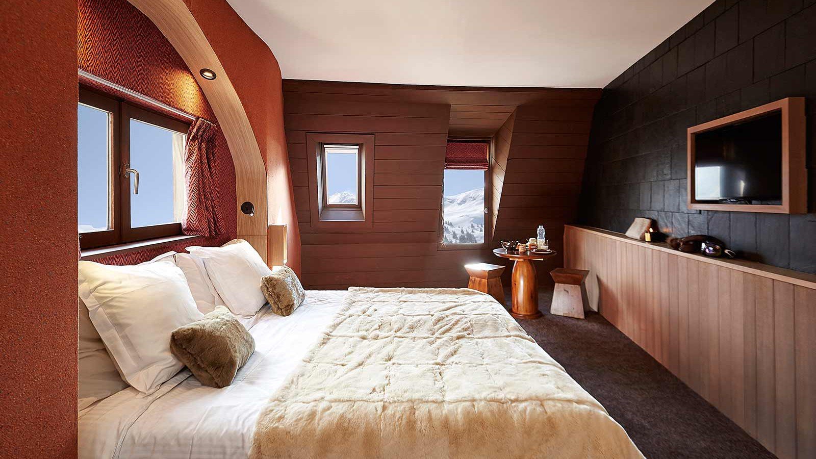 Double room in the Hotel des Dromonts in Avoriaz