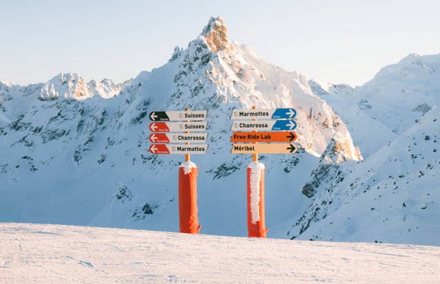 Courchevel skiing signs