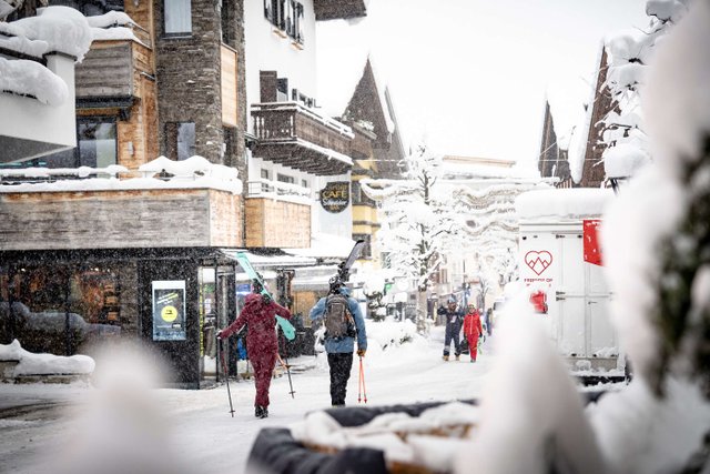 St Anton Ski Resort - village view in the snow